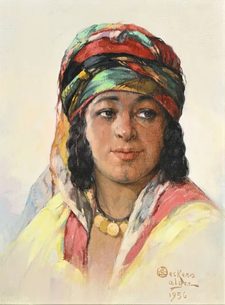 Émile Deckers — Portrait d'une femme algérienne
