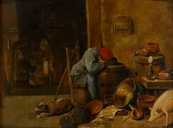 David Teniers le Jeune — Suiveur de David II Teniers — Intérieur de paysans