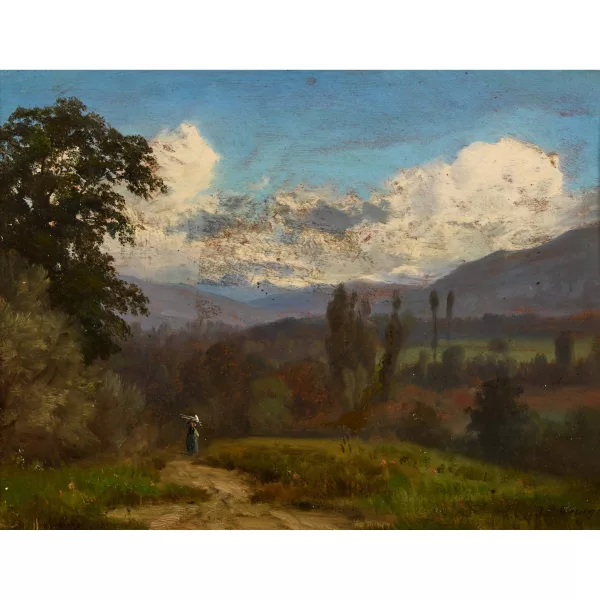 Philippe George — Sommerlandschaft mit Bäuerin.