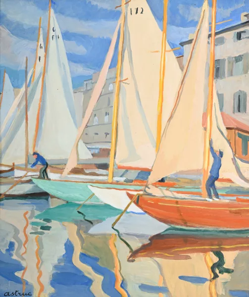 Edmond Astruc — Voiliers au port,