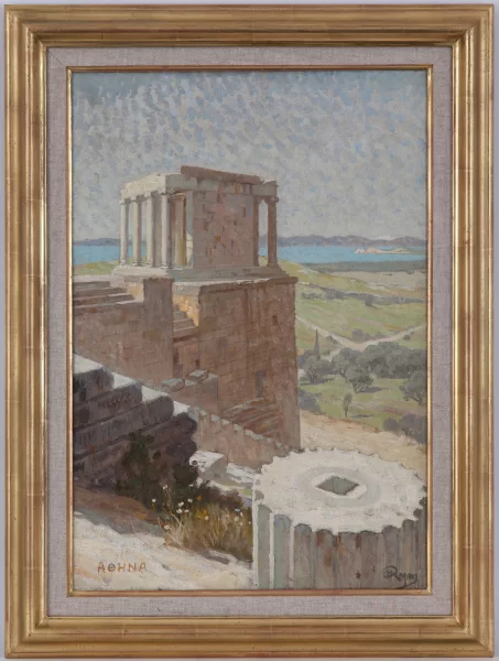Henri Rapin — Vue du temple d'Athéna Nikè, Athènes