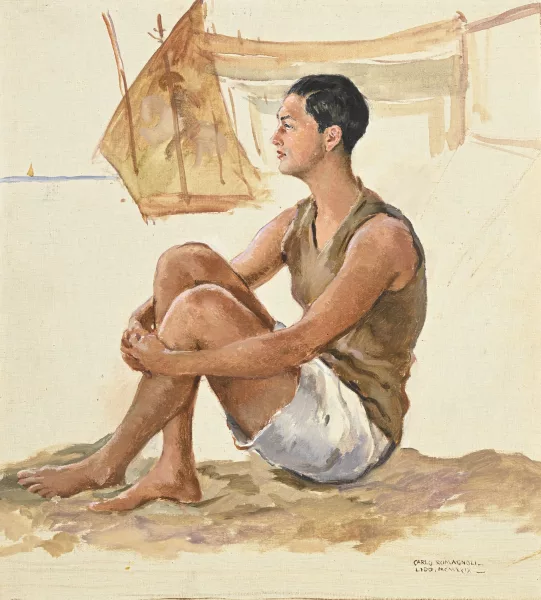 Carlo Romagnoli — Jeune homme sur la plage