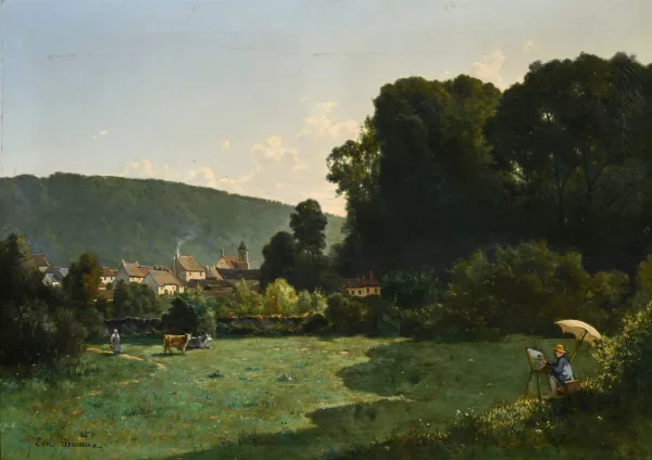 Ernest Joachim Dumax — Le peintre peignant en plein air