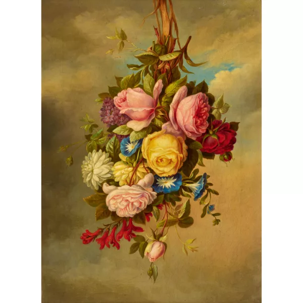 Cornelis Johannes van Hulsteijn — Rosengebinde unter Wolkenhimmel.