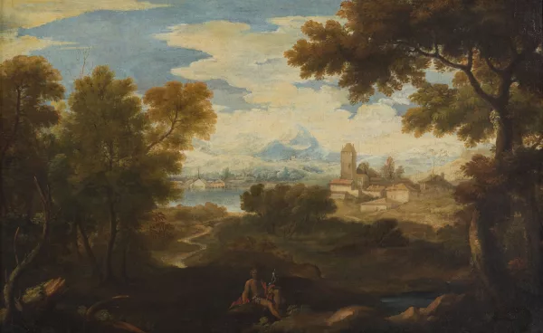 Gaspard Dughet — Suiveur de Gaspard Dughet — Paysage animé,