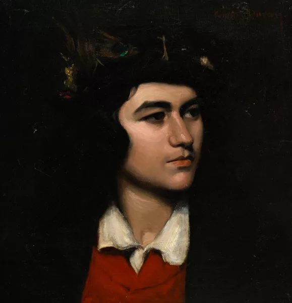 Carolus-Duran — Portrait d'un jeune homme au chapeau à plumes