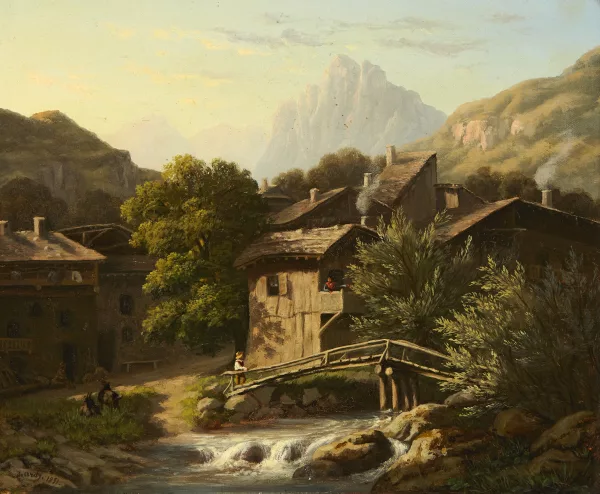 Bartolomeo Ardy — Dorfansicht in Berglandschaft