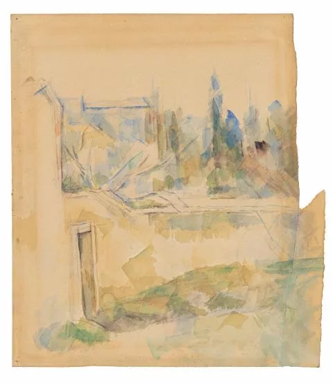 Paul Cézanne — Entrée de maison et arbres