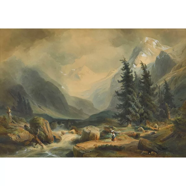 Carl Hummel — Gewitterstimmung im Gebirge.