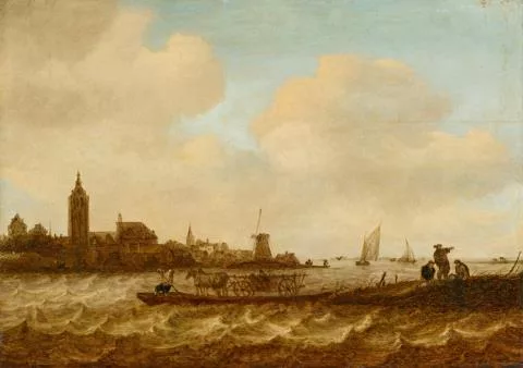 Maerten Fransz. van der Hulst — Stadt mit großer Kirche am Fluss