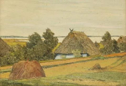 Paul Müller-Kaempff — Blaues Haus mit Blick auf den Bodden