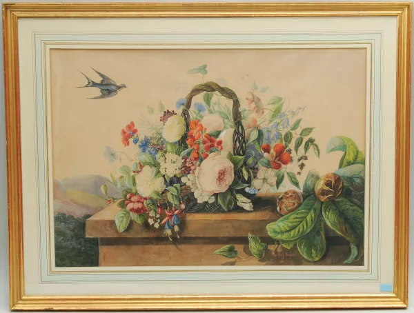 Anna Emilia Graf-Reinhart — Grosses Blumenstillleben in Korb