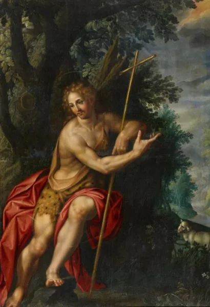Hendrick de Clerck — Der heilige Johannes der Täufer in einer Landschaft