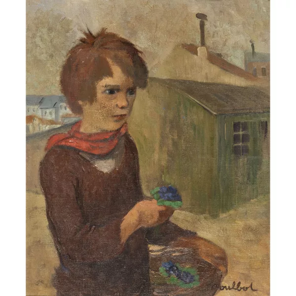 Francisque Poulbot — Knabe mit Blumenkorb.