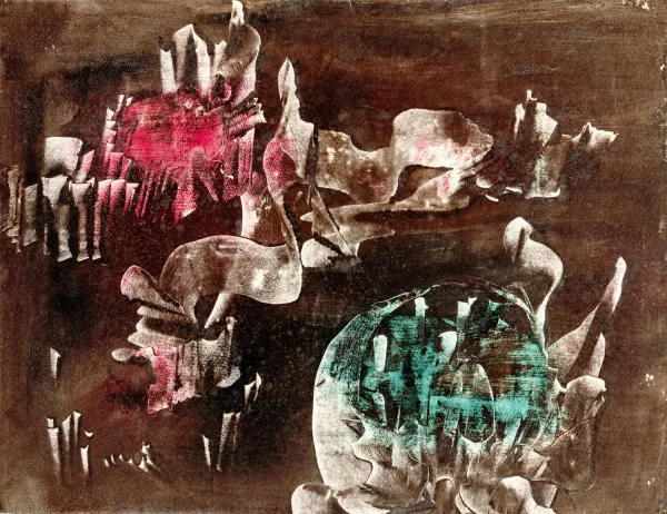 Alfred Lenica — Alfred Lenica (1899-1977), Abstraction, gouache sur
