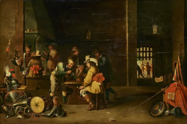 David Teniers le Jeune — École de David II Teniers — Scène de corps de garde