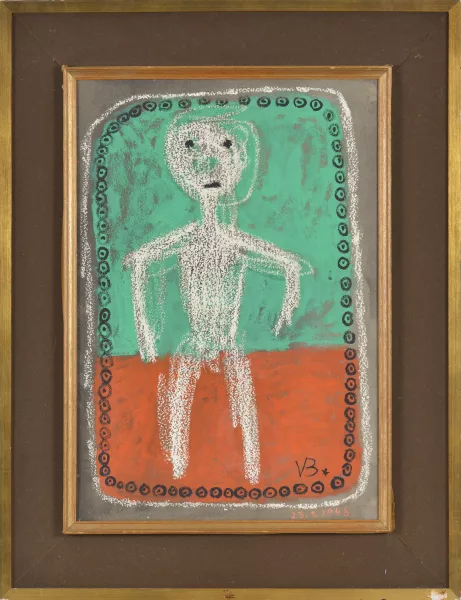 Victor Brauner — Personnage sur fond vert et rouge