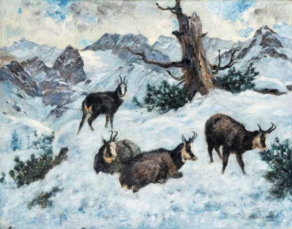 Kurt Meyer-Eberhardt — Les chamois dans la neige