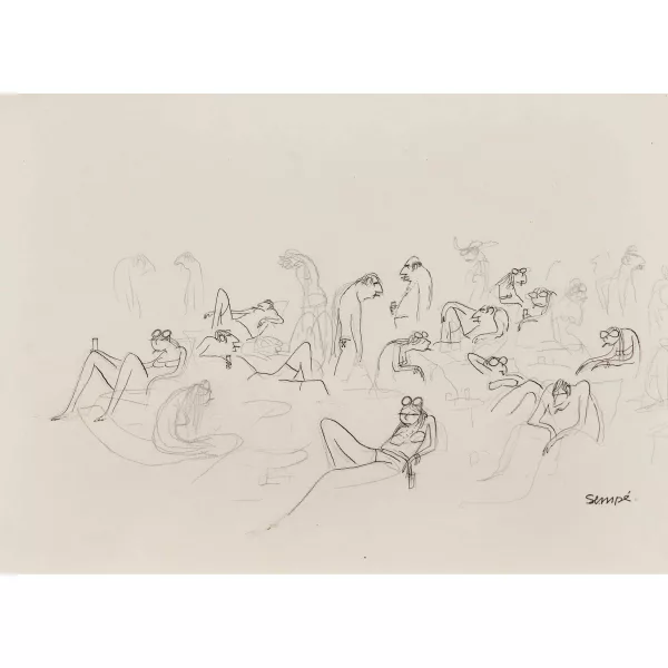 Jean Sempé — Gelangweilte Gesellschaft.