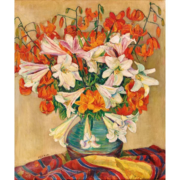 Dirk Herman Willem Filarski — Stillleben mit Lilien in Vase.