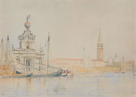 Carl Morgenstern — Ansicht der Dogana in Venedig