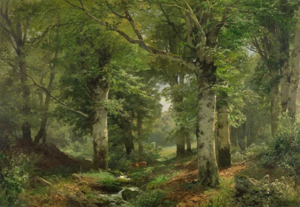 Heinrich Böhmer — Waldlandschaft mit Rehen
