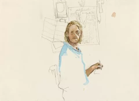Paul Thek — Ohne Titel (Selfportrait, Ponza, Oct. 1970)