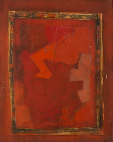 Marie Joseph Orgiazzi — Quand la lueur de l'aube rougit (Forme abstraite rouge)