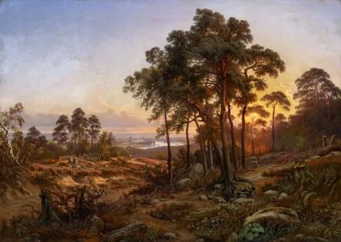 Johann Anton Castell — Landschaft mit Ansicht von Dresden