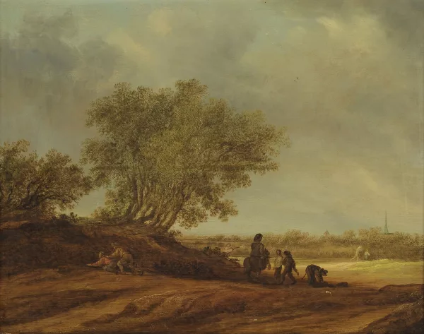 Salomon van Ruysdael — Scène de chasse près du bosquet