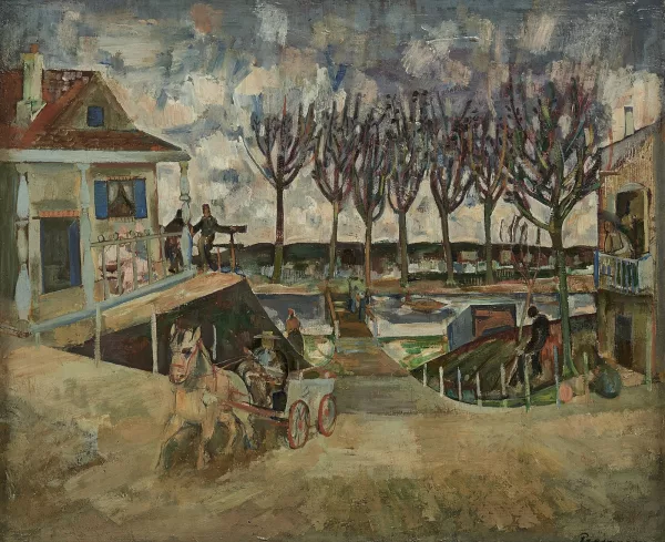 Joseph Pressmane — Paysage avec charrette
