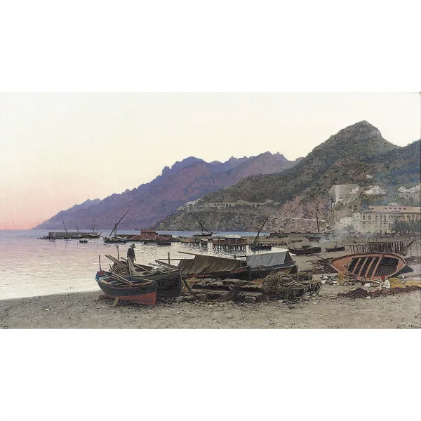Friedrich Nerly — "Abend am Strand von Salerno".