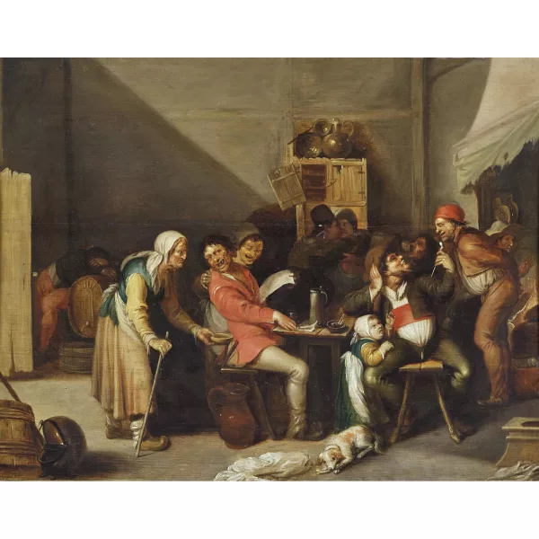 Adriaen Brouwer — Suiveur de ADRIAEN BROUWER — Wirtshausszene.