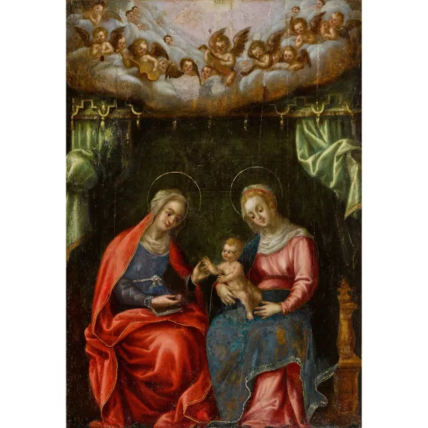 Joos van Cleve — Suiveur de JOOS VAN CLEVE — Maria mit Kind und Anna.