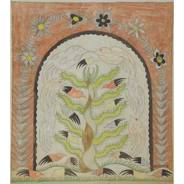 Scottie Wilson — « Oiseaux sur un arbre ».