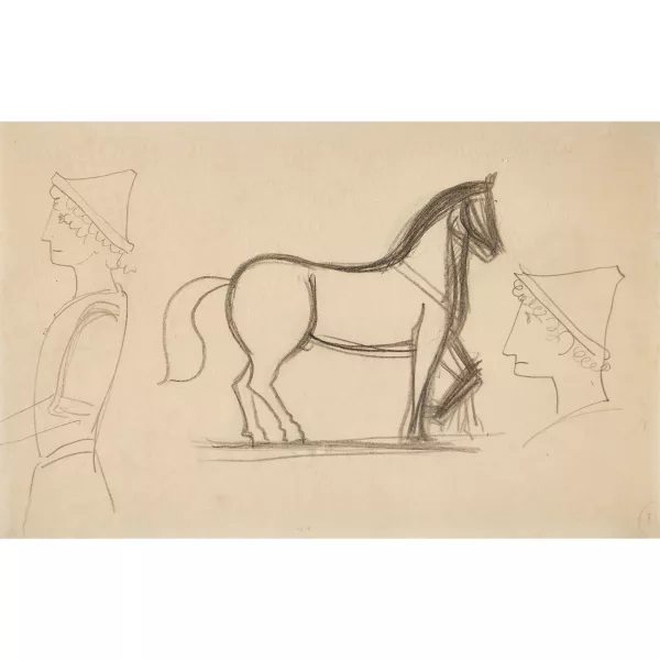André Derain — Studie mit Pferd und zwei Etruskern.