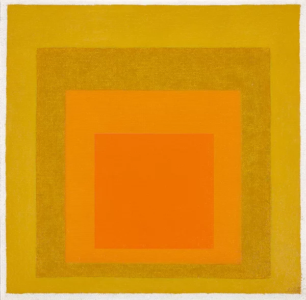 Josef Albers — Study to Homage to the Square: 2 Orange with 2 pale Yellows, 1958