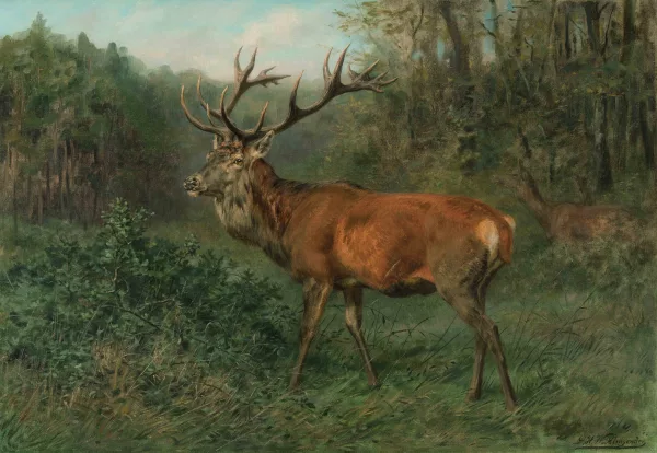 Louis Henry Weston Klingender — Cerf avec biches