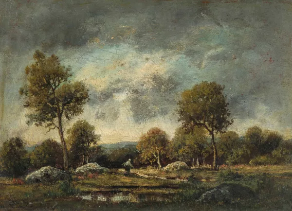 Narcisse Virgilio Díaz — Attributed to Narcisse Díaz de la Peña — Wooded landscape