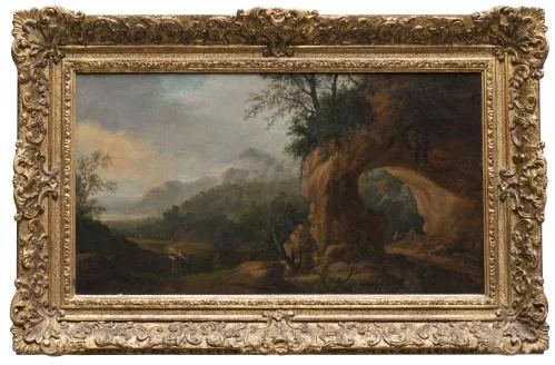 Cornelius van Poelenburgh — Idyllische Landschaft mit Figurenstaffage