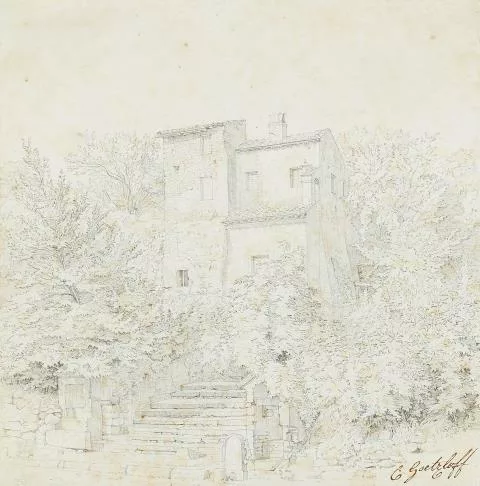Carl Wilhelm Götzloff — Das Oratorio del Crocifisso an der Via Appia bei Albano