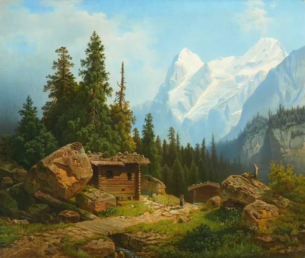 Theodor Nocken — Blick auf den Eiger und den Mönch