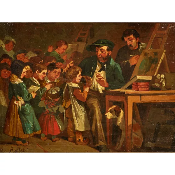 Auguste Raffet — Bambini nell’atelier di pittura.