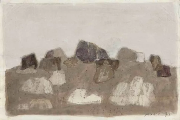 Zoran Mušič — Paysage rocheux, 1978