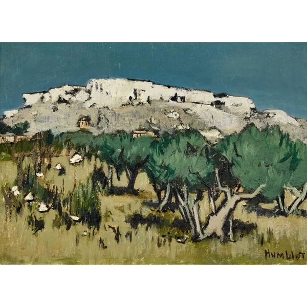 Robert Humblot — Südfranzösische Landschaft mit Olivenbäumen.