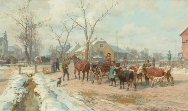 Karl Stuhlmuller — Viehmakrt im Winter