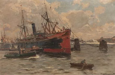 Friedrich Kallmorgen — Südamerikanischer Dampfer im Hamburger Hafen