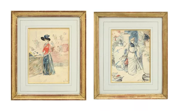 Henry Somm — Jeune femme et personnages
