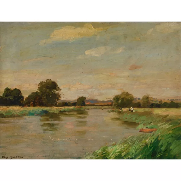 Thomas Edwin Mostyn — Paysage fluvial.