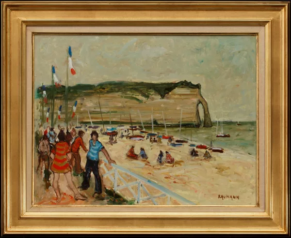Joseph Raumann — La plage d'Etretat,